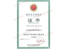 安全生产标准化证书